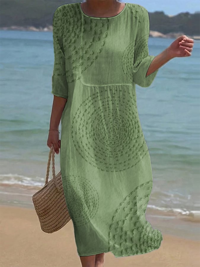 Robe midi fluide Pavessa coton lin — vue 3