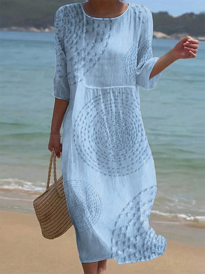 Robe midi fluide Pavessa coton lin — vue 6