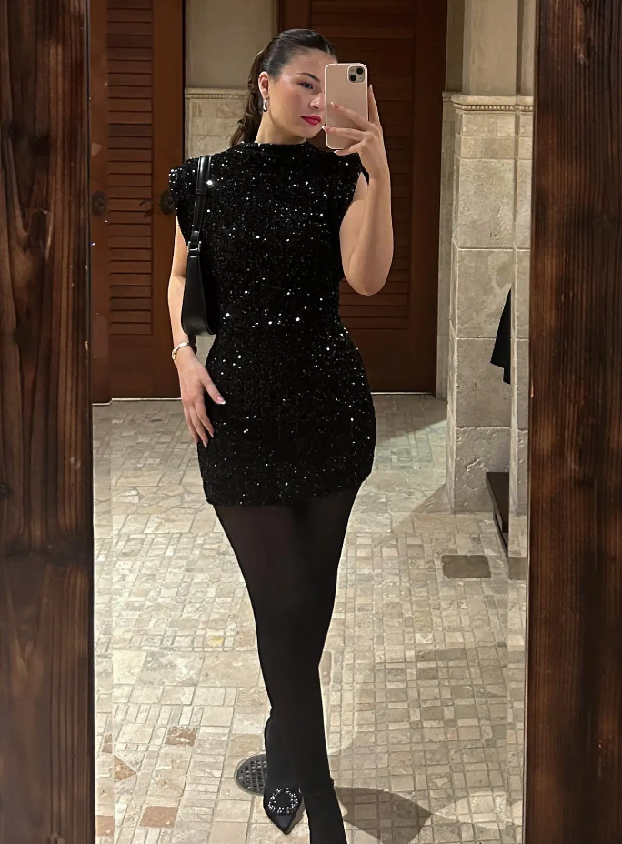 Robe mini à paillettes — vue 2