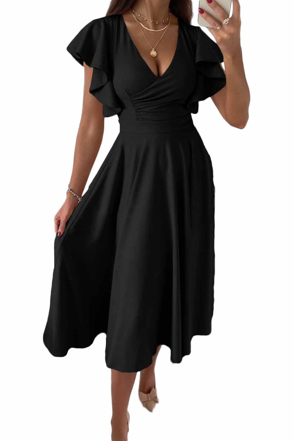 Robe Portefeuille Femme | Élégante & Confortable | Coupe Ajustée pour Soirées et Occasions Spéciales