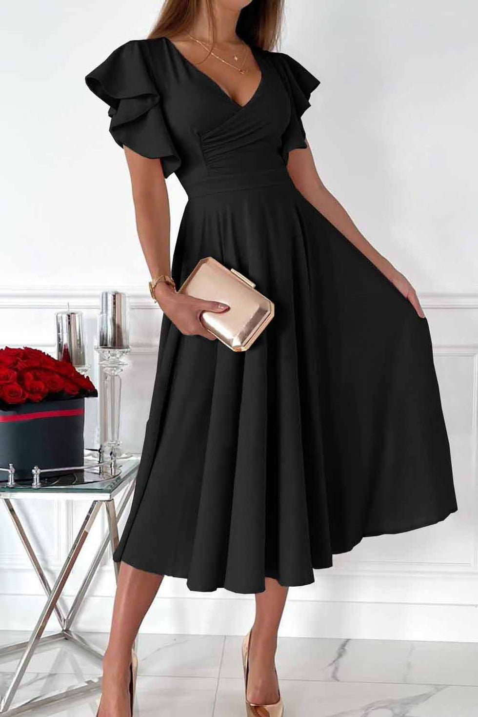 Robe Portefeuille Femme | Élégante & Confortable | Coupe Ajustée pour Soirées et Occasions Spéciales