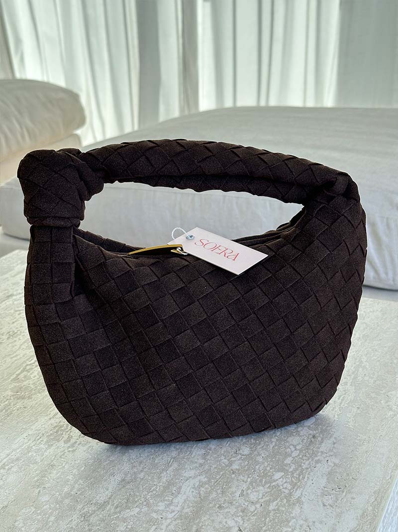 Sac tressé mini en daim — vue 18
