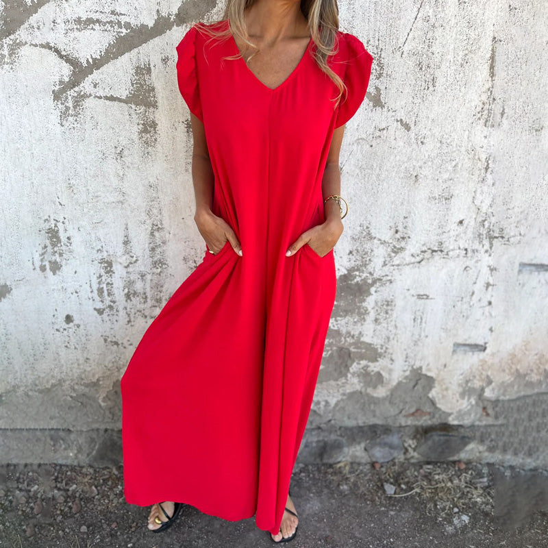 Robe à col en V