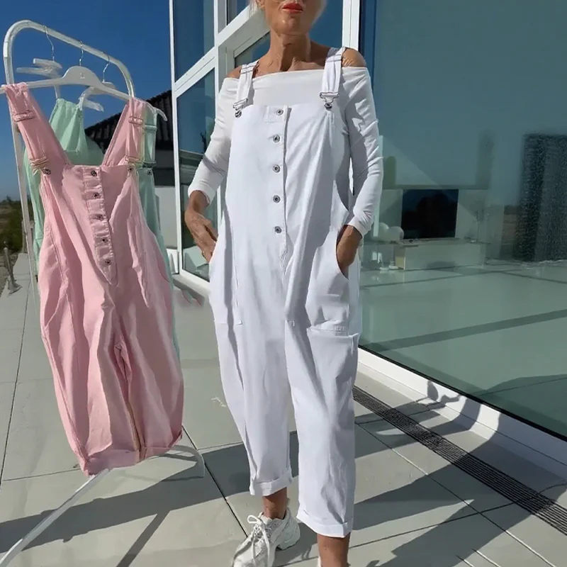 Combinaison décontractée pour femmes | Utilisation quotidienne | Jambes droites et bretelles étroites