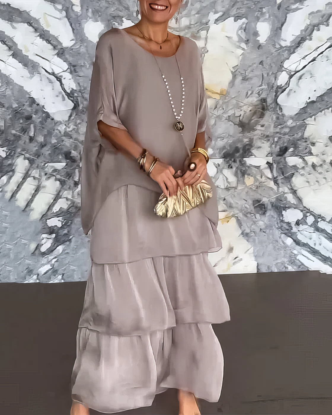 Robe Artistique Ample | Élégante & Confortable | Design Fluide et Chic