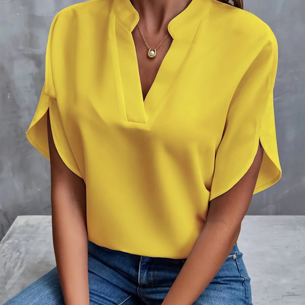 Top à Col en V Femme | Confort Luxe & Style Élégant | Polyvalent pour Jour et Soirée
