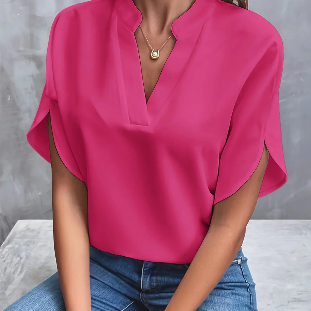 Top à Col en V Femme | Confort Luxe & Style Élégant | Polyvalent pour Jour et Soirée