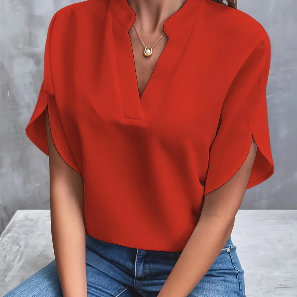 Top à Col en V Femme | Confort Luxe & Style Élégant | Polyvalent pour Jour et Soirée