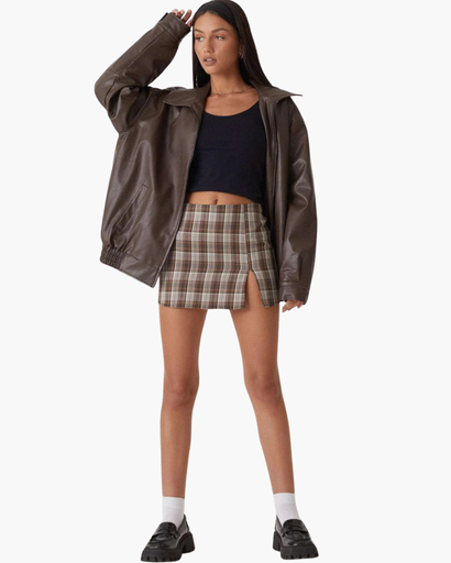 Veste femme oversize à fermeture zippée et ourlet élastique