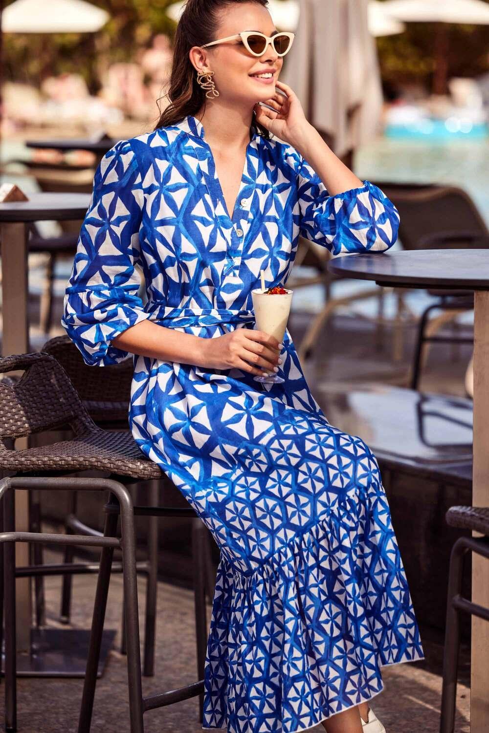 Lange Robe Pour Femmes | Look Élégant pour Toutes Occasions | Imprimé, Manches Longues et Détails de Boutons