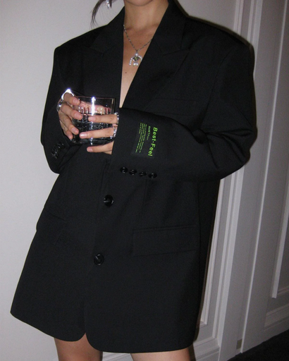 Blazer Femme Long Oversize Revers Classique – Tenue Bureau | Invitée de Mariage & Élégance Chic
