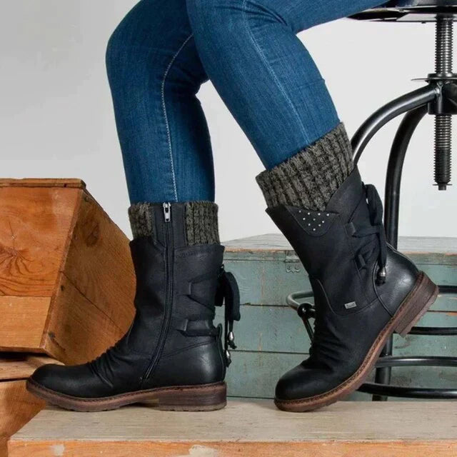 Bottes d'hiver imperméables mi-mollet pour femmes