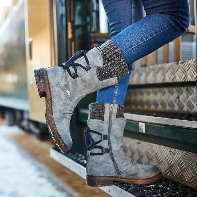 Bottes d'hiver imperméables mi-mollet pour femmes