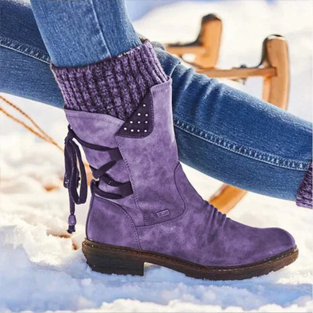 Bottes d'hiver imperméables mi-mollet pour femmes