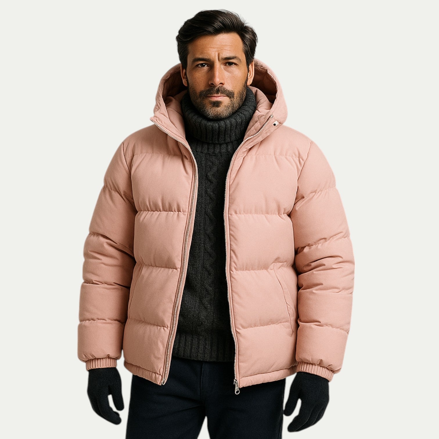 Parka imperméable à capuche en duvet unisexe