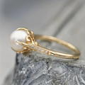 Bague Femme à Perle Ovale