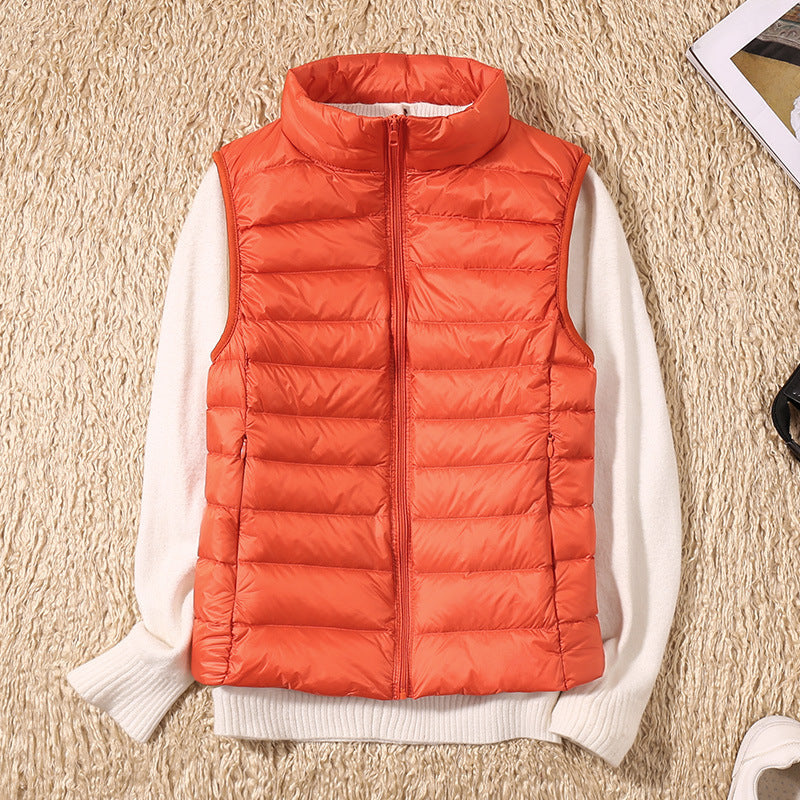Gilet matelassé léger sans manches col montant zippé