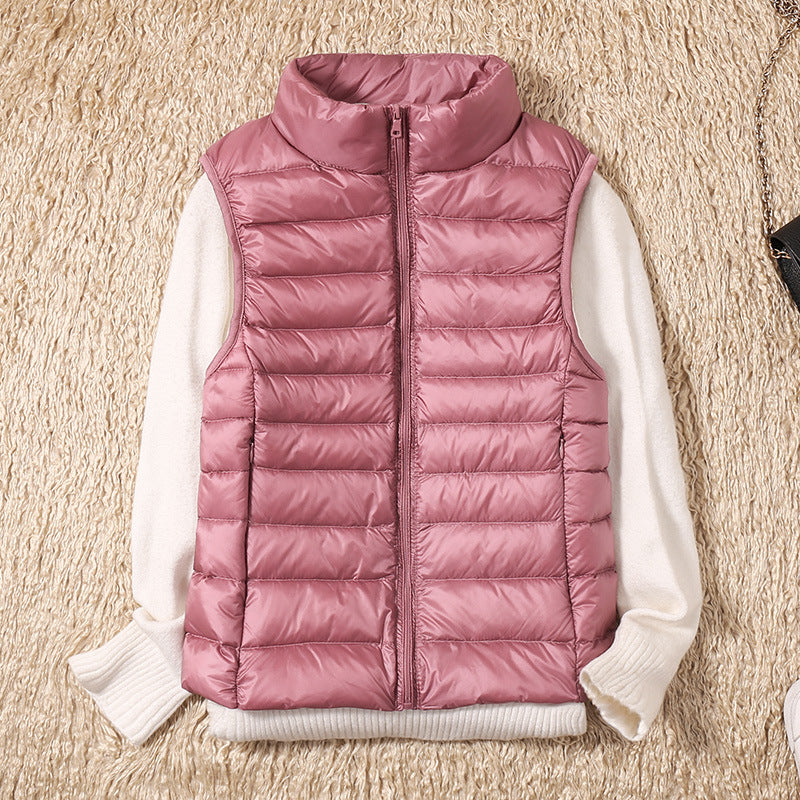 Gilet matelassé léger sans manches col montant zippé