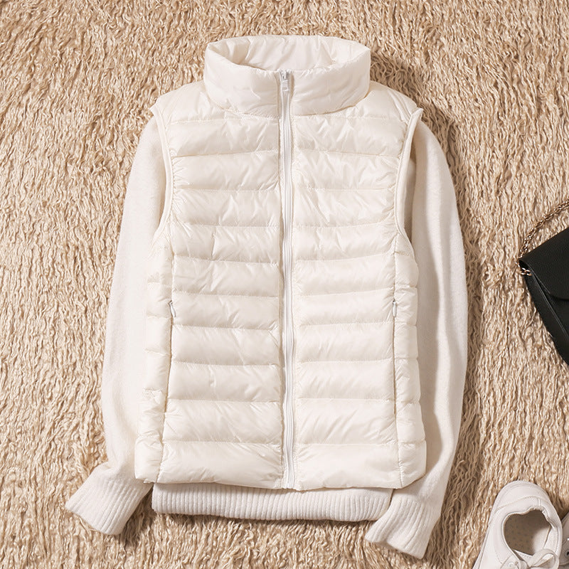 Gilet matelassé léger sans manches col montant zippé