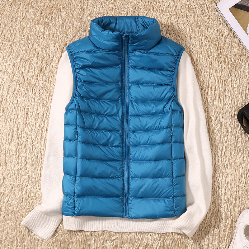 Gilet matelassé léger sans manches col montant zippé