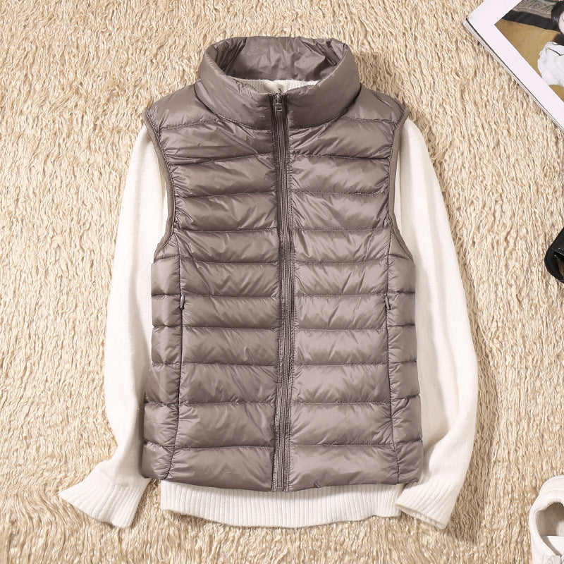Gilet matelassé léger sans manches col montant zippé