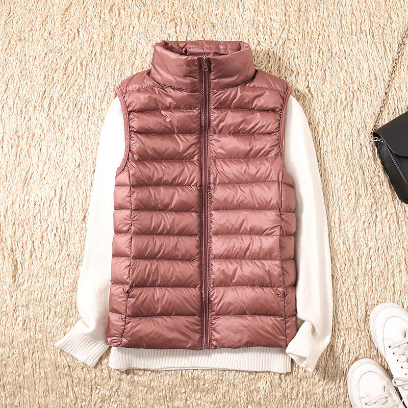 Gilet matelassé léger sans manches col montant zippé