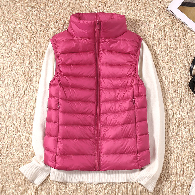 Gilet matelassé léger sans manches col montant zippé