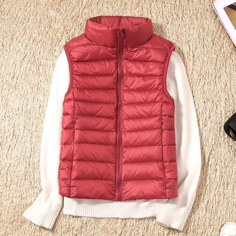 Gilet matelassé léger sans manches col montant zippé