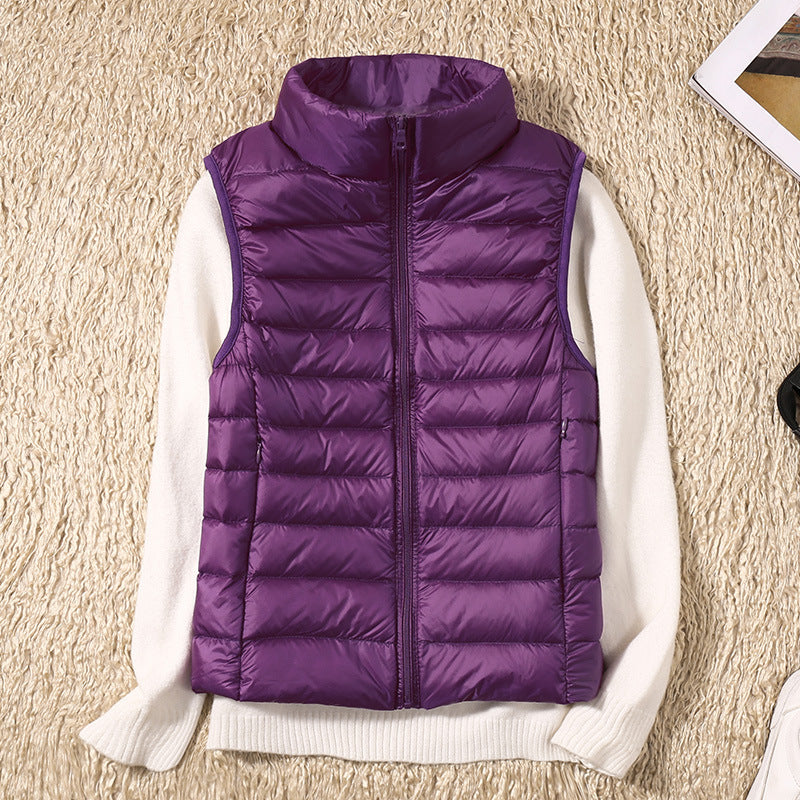 Gilet matelassé léger sans manches col montant zippé