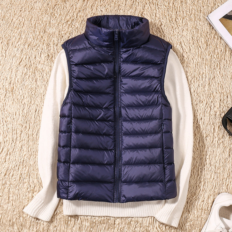 Gilet matelassé léger sans manches col montant zippé