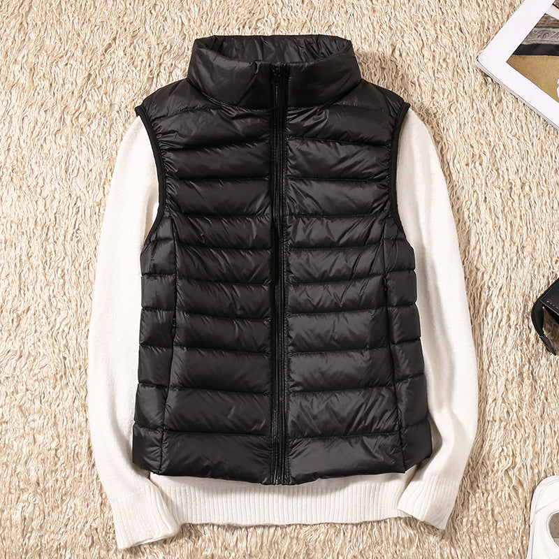 Gilet matelassé léger sans manches col montant zippé