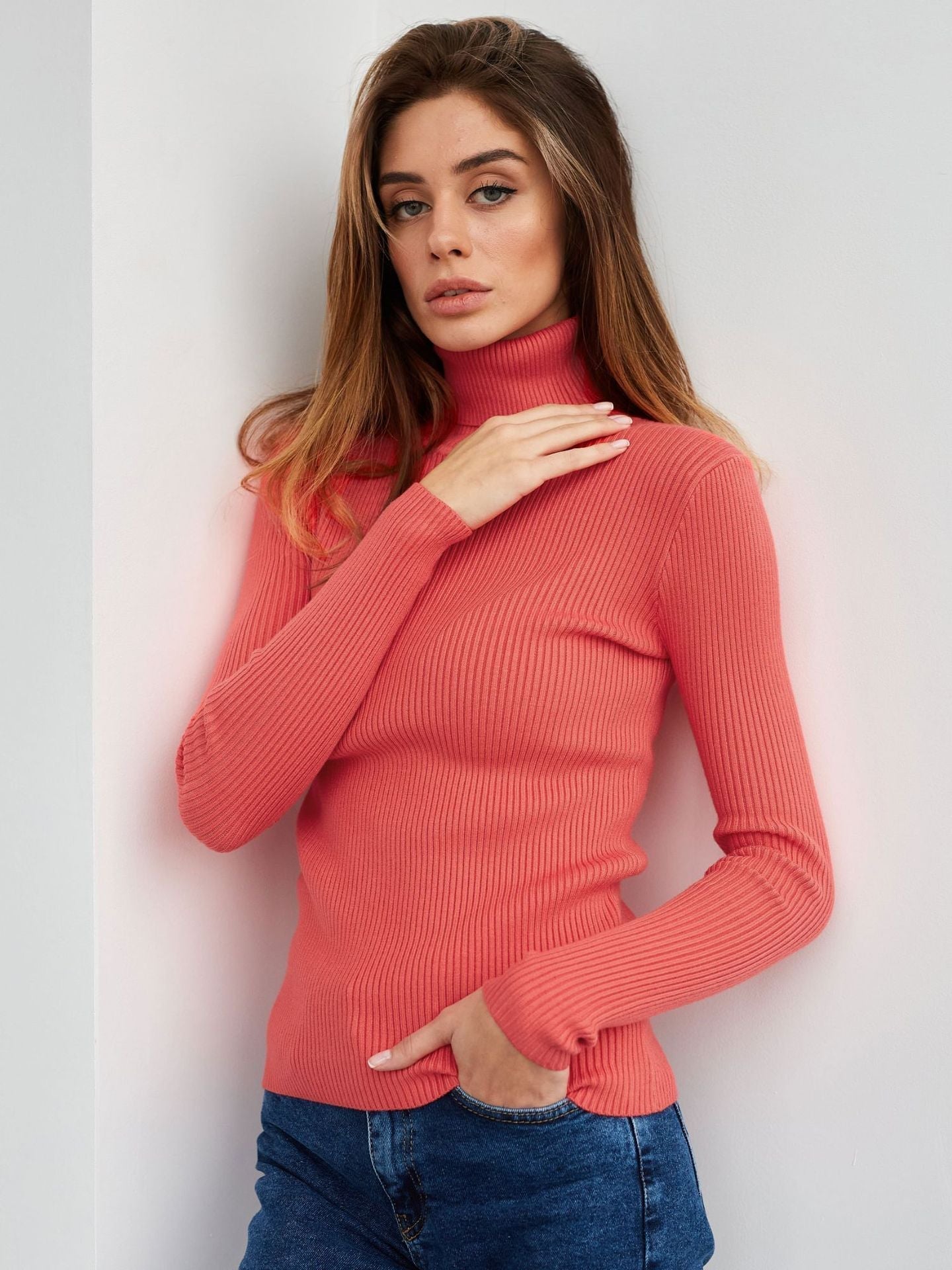 Pull à col roulé classique pour femme | Décontracté