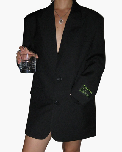 Blazer Femme Long Oversize Revers Classique – Tenue Bureau | Invitée de Mariage & Élégance Chic
