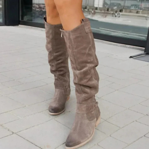 Bottes hautes à fermeture éclair pour femmes