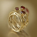 Bague Femme à Pierre Brillante Rouge Finesse