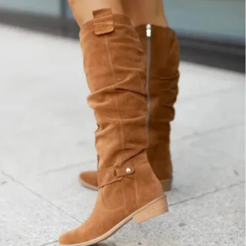 Bottes hautes à fermeture éclair pour femmes