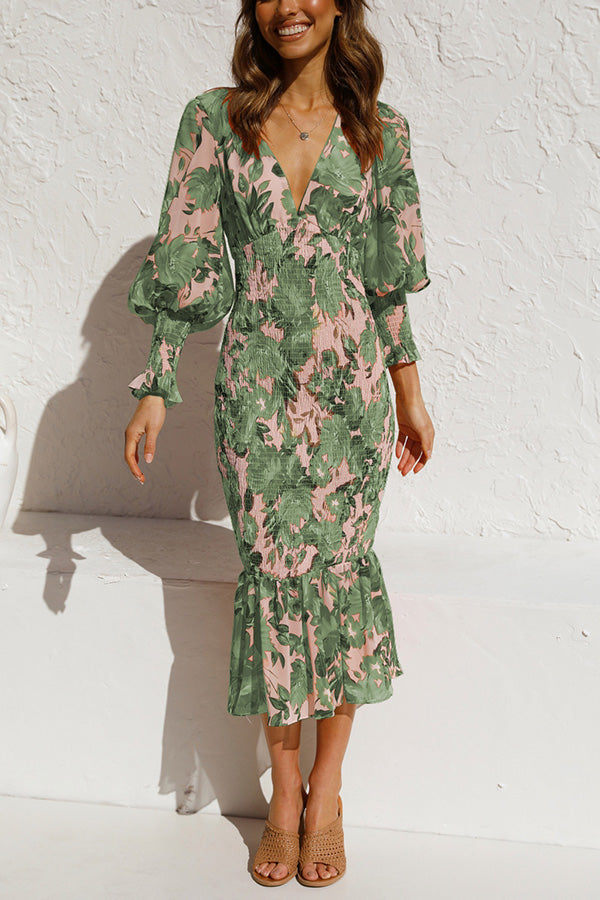 Robe midi à imprimé floral