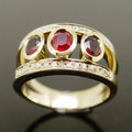 Bague Femme à Pierre Brillante Rouge