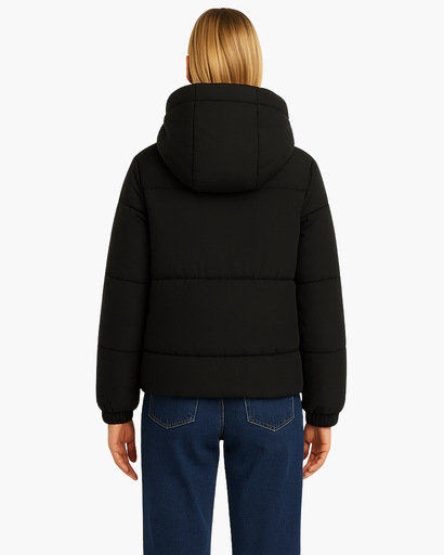 Doudoune Femme Matelassée Courte avec Capuche – Veste Chaude & Confortable