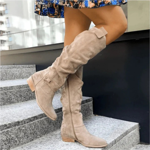 Bottes hautes à fermeture éclair pour femmes
