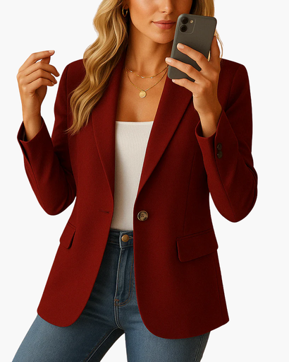 Blazer Femme Col Tailleur – Veste Bureau Élégante | Invitée de Mariage & Style Professionnel Chic
