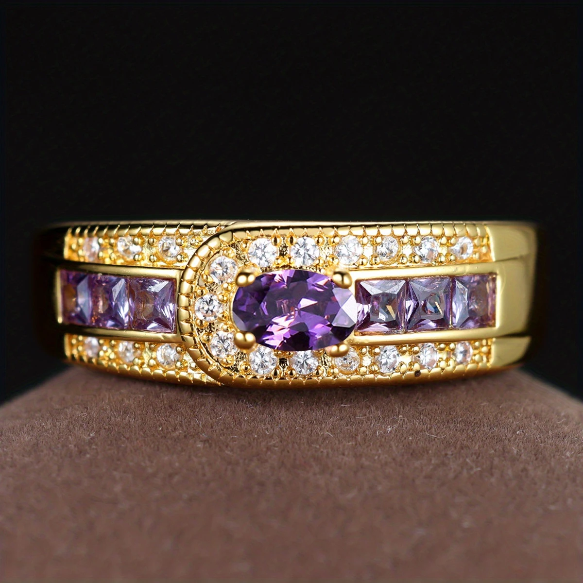 Bague Femme à Pierre Brillante Violette