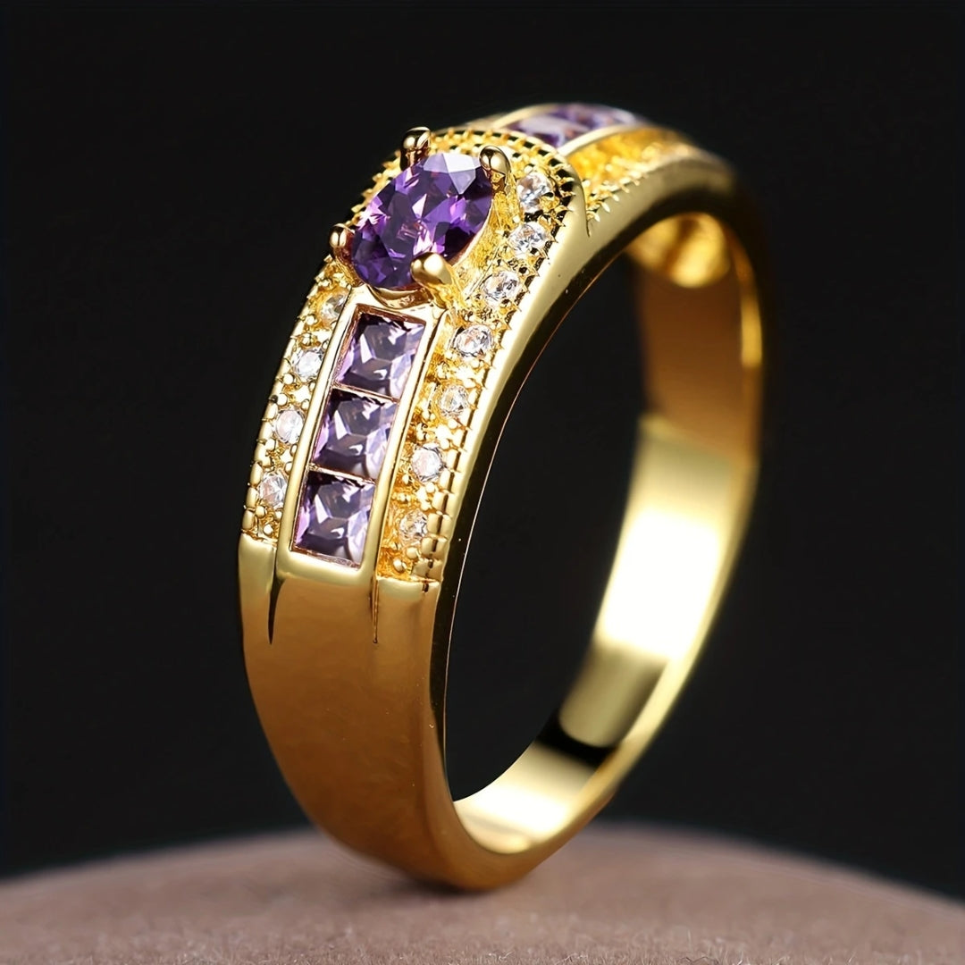 Bague Femme à Pierre Brillante Violette