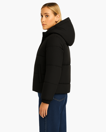 Doudoune Femme Matelassée Courte avec Capuche – Veste Chaude & Confortable