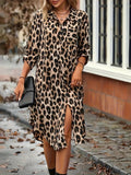Robe chemise | Chic Everyday Style | Tissu aéré avec imprimé léopard
