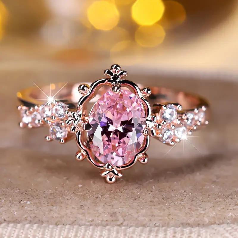 Bague Femme à Motif Floral Pierre Brillante