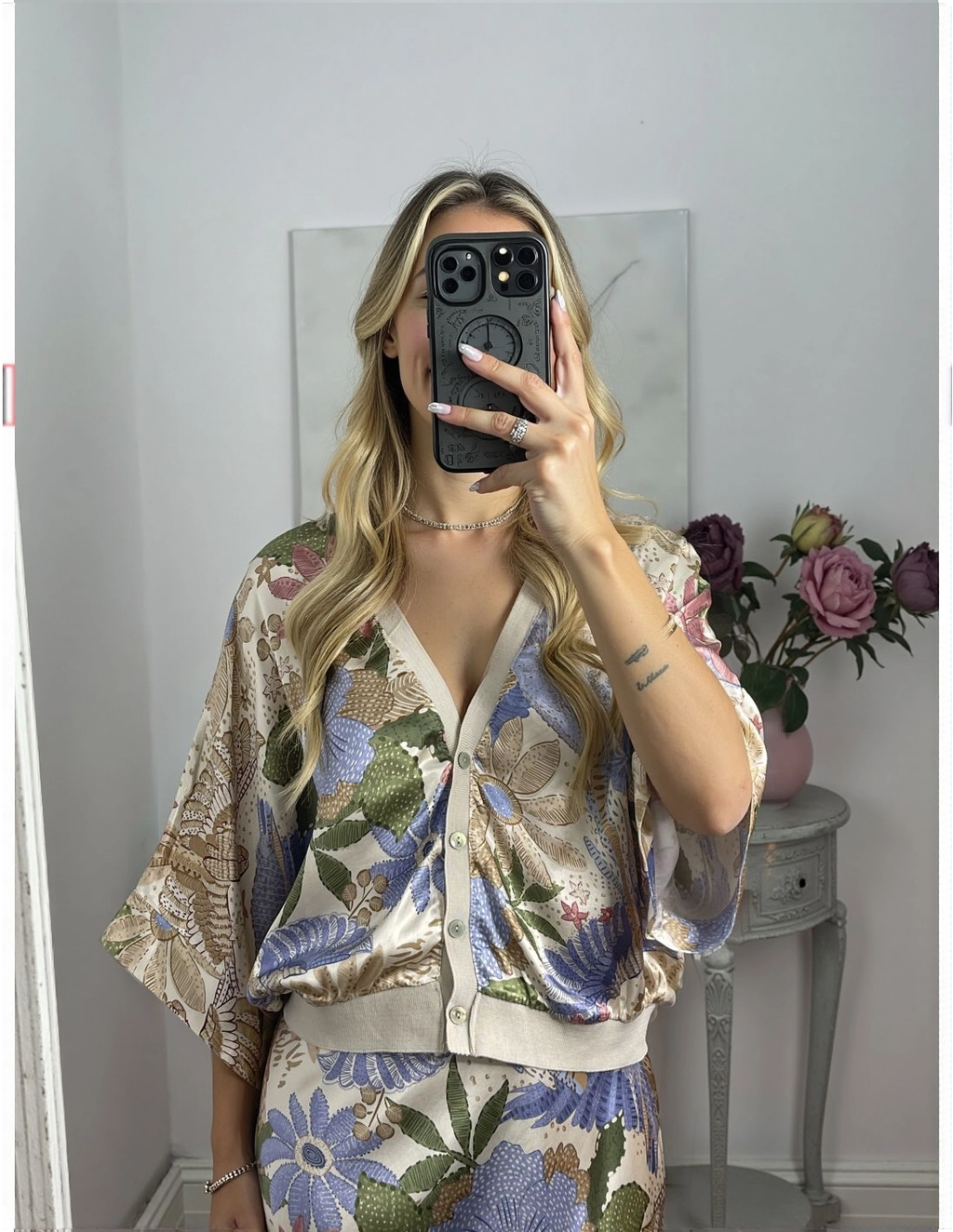 Robe midi pour femmes | Occasion élégante | Fermeture à demi-bouton et imprimé floral