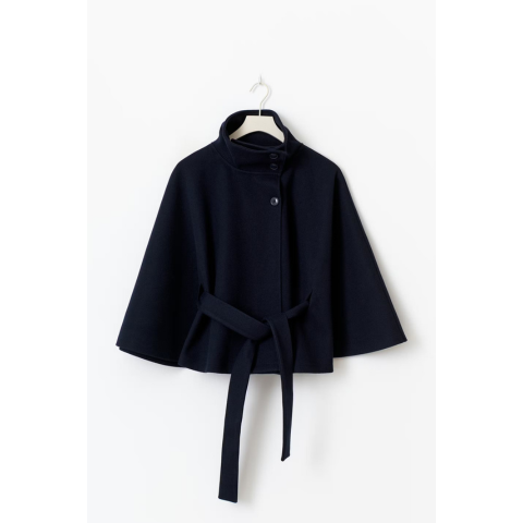 Manteau à col haut et ceinture pour femme