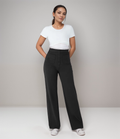 Pantalon Élastique Femme | Taille Haute & Confortable | Coton Bio Respirant avec Poches