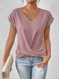 T-shirt Décontracté Femme | Col en Cœur & Stretch Léger | Confortable et Stylé pour Été et Quotidien